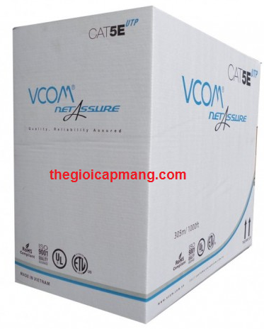 Cáp mạng Cat 5E UTP đạt tiêu chuẩn quốc tế UL, ETL. - Đường kính đồng 0.50mm. Mỗi dây dẫn là đồng tinh khiết cao, có tiết diện ngang hình tròn. Dây dẫn được kéo rút một cách trơn, nhẵn, có chất lượng và đường kính đồng đều, không có bất kỳ khuyết tật  hay mối nối nào trên suốt chiều dài của sợi dây.
