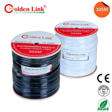 Golden Link RG59 / U + 2C 305M Coaxial Cable (with power cord)
